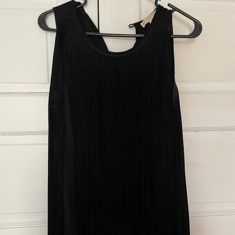 Michael Kors black fringe tank top